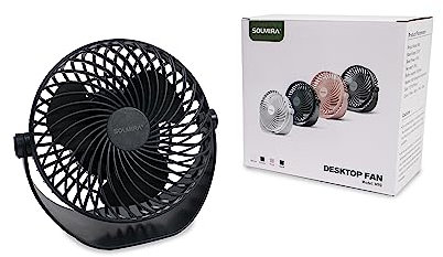 SOLMIRA Ventilador de Escritorio Verde con Batería Recargable USB Tipo C Portatil Inalámbrico, Certificado CE y RoHS
