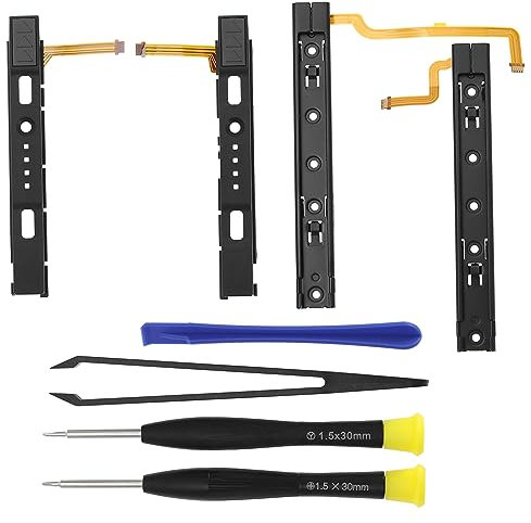 YINETTECH 1 Set Kit de Réparation de Rail Coulissant Compatible avec Nintendo Switch Console Remplacement de l'assemblage Curseur Gauche Droite avec Câble Flexible