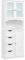 Yaheetech Tall Bathroom Floor Cabinet with 4 Drawers and Glass Doors, Freestanding Storage Cupboard Unit with Adjustable Shelves for Bathroom Kitchen Living Room