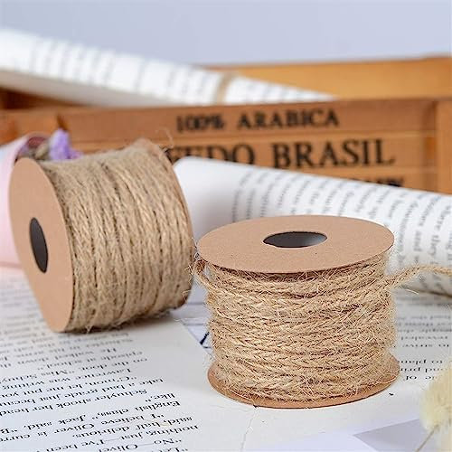 Seil for Dekorieren, natürliches Juteseil, Schnur, 5 m/Rolle, Jute-Hanfseil, Schnurschnur, DIY-Etikett, Hängeseil, Hochzeitsdekoration for Zuhause, Hanfseil, Gartenschnur, langlebige Verpackungsschnur