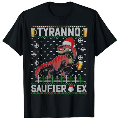 Lustiges Weihnachts Ugly Sweater - Tyranno Saufier Ex Party T-Shirt