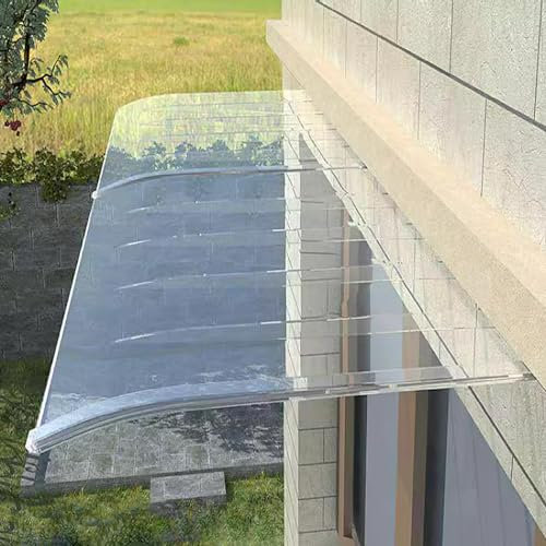 Pultbogenvordach für Draußen,UV-beständiger Haustürvordach,Vordach Überdachung,Transparente Pultvordach Vordach,Terrassen-Türüberdachung,Regenschutz Markise,3mm Dick (50x180cm/20 x71)