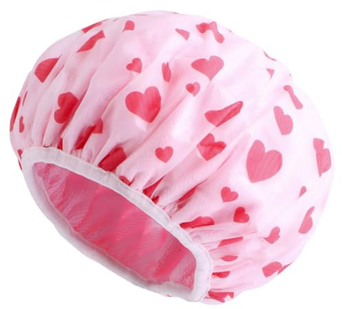 Shower Cap Double Layer Waterproof Bath Hair Cap Reusable Bathing Cap Terry Cloth Lined Eva Exterior for All Hair Length Women Home Hotel Travel Essentials Accessories