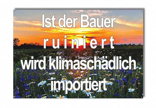 Protestbanner für Demo Landwirtschaft - Banner für Bauernprotest (Blumenwiese)