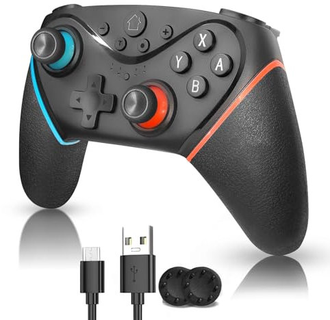 falafaso Controladores de interruptor, controlador de interruptor inalámbrico para Switch, Switch Lite y OLED, controlador Pro Switch con función programable, despertador, turbo, giroscopios,