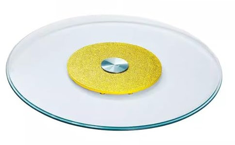 Glas-Lazy-Susan-Drehteller, mit Geräuschlosem, Glattem Aluminiumlegierungslager, Rundes, Drehbares Serviertablett mit Tischplatte, for Küchenessen, Partys, Hochzeiten ( Color : D , Size : 80cm(31.5in)