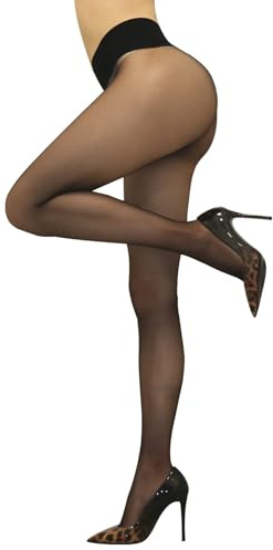 HTRUIYATY Collants Femme Sans Couture en Microfibre Sheer Collants Taille Haute Sans Coutures