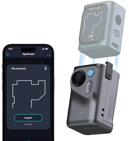 HOZO M-Cube Laser Measuring Tool Adaptor, 01 Smart Planner - Features 360° Joystick for Capturing Floorplans from Any Angle, One-Tap Button for Precise Edge and Corner Measurements