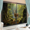 Fensterfolie, Motiv: grüner Wald, Hirsch, hitzeblockierend, Naturlandschaft, rustikales Tier, modern, Sichtschutz, Fensterdekoration, Glastürabdeckung, nicht klebende Fensterfolie für Badezimmer,