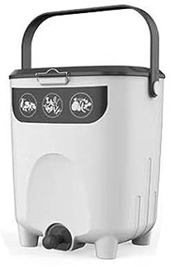 XUJUAN-0227 Compost Bin, White, 10L, Polypropylene, Polyethylene, Indoor Composter, Countertop, Kitchen Compost Bin, Compost Starter Kit, Bokashi Composter