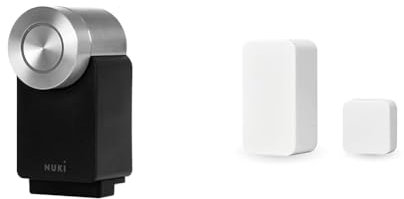 Nuki Smart Lock Pro, cerradura inteligente con WiFi y Matter para acceso remoto & Door Sensor inteligente para Smart Lock, notificaciones (puerta abierta, cerrada)