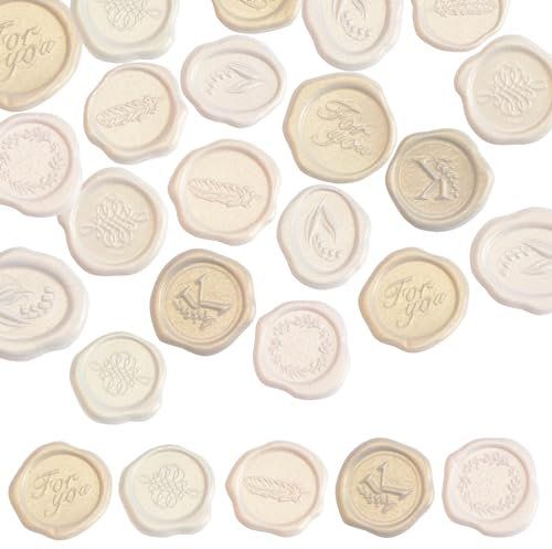 URROMA Gr黱e vorgefertigte Wachssiegel-Aufkleber, 54 St點k, Umschlagsiegel-Aufkleber, Selbstklebende Stempelaufkleber f黵 Scrapbooking, Hochzeitseinladungen, Partyzubeh鰎
