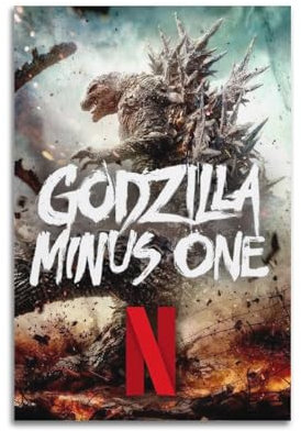 Godzilla Minus One Filmposter, Kunstdruck für Hausbau, ästhetische Dekoration, Leinwand, Wandkunst, Schlafzimmerdekoration, 30 x 45 cm, ungerahmt, 23