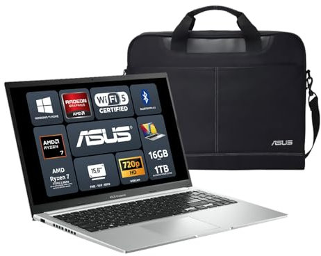 ASUS Vivobook 15 M1502YA,15.6 FHD 60 Hz, AMD Ryzen 7 7730U,8 core 2 GHz(4.5 GHz boost) DDR4 16GB, AMD Radeon Graphics, 1TB M.2 NVMe PCIe 3.0 SSD, Win11, Borsa Nereus(90-XB4000BA00010)