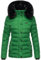 Navahoo Damen warme Winter Steppjacke mit Abnehmbarer Kunstfell-Kapuze Milianaa Smaragd Green Gr. 3XL