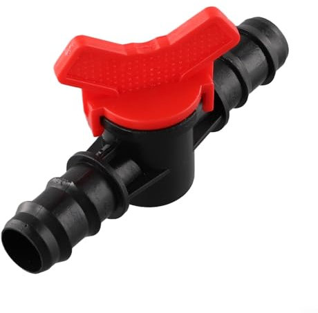 Stabiles Absperrventil für Teichbau, resistent gegen Lösungen und Schlämme, Tropfbewässerungsschläuche, Absperrventil, Schlauchverbinder, Widerhakenventil für Garten (20 mm x 20 mm)