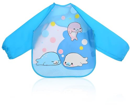MEXRUMI 1 Pièces Bavoirs Bebe Imperméable Bavoir Imperméable Bébé Bavoir Bavoirs Bebe Tablier Bavoir Bebe Bavoir Maternelle Pour Bébés Âgés 6 À 36 Mois Pour Manger Peindre Et Jouer(Bleu)
