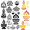 craspire Transparenter Stempel Happy Diwali PVC Kunststoff Wiederverwendbar Gummi Festivalstempel Kerzen Lichter Party Hintergrundstempel Wiederverwendbar Für Scrapbooking Journaling DIY Karten