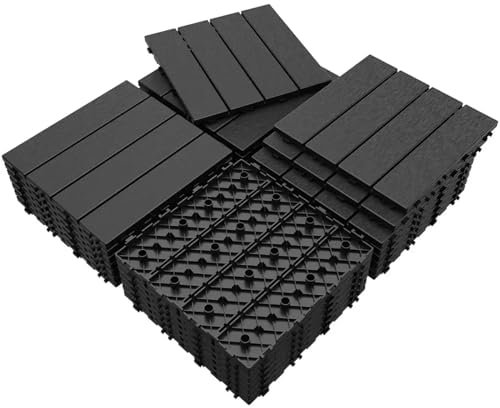 EKalgretrA Pavimento Esterno Incastro Piastrelle in plastica ad Incastro for terrazze, Confezione da 36, Pavimento Esterno Impermeabile da 12x12, for balconi, Piscine, portici, Cortili, Garage