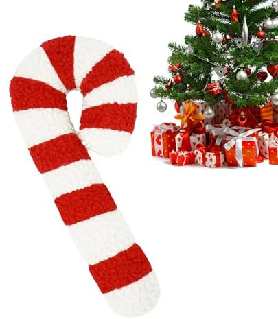 Xujuika Süßigkeiten Kissen | Zuckerstangen Deko Kissen | Plüsch Zuckerstangen | Kissen Zuckerstangenform | Kissen Weihnachten Zuckerstangen - Klassisches Design, Angenehm Anzufassen