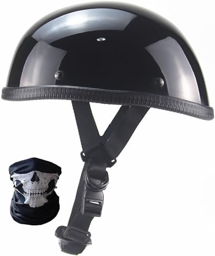 Retrò Mezzo Casco Da Moto Portatile Jet Casco Scodella DOT/ECE Omologato Sicurezza Estivo Mezzo Casco, Adulti Metà Aperto Faccia Casco Da Motociclista Scodella Caschi Cromwell 1,XL=61-62CM