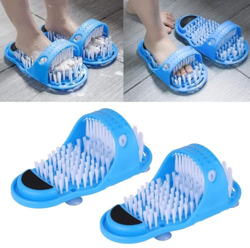Fußbürste,YouXiaor 2 Stück Fußwäscher Fuss Wäscher Bath Massage Pad Badezimmer Fußreiniger Bad Fußmassagegeräte Hausschuhe Fuss BŸrsten mit Sauger zum Aufkleben auf Dem Boden für Dusche Spa Massage