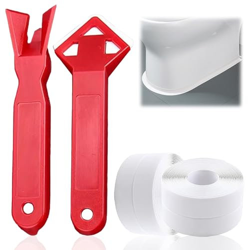 Yistoi Cinta Baño Selladora, Cinta Selladora Impermeable Autoadhesiva, Cinta Adhesiva Impermeable, Embellecimiento de Grietas para Cocinas, Baños WC, Esquinas de pared