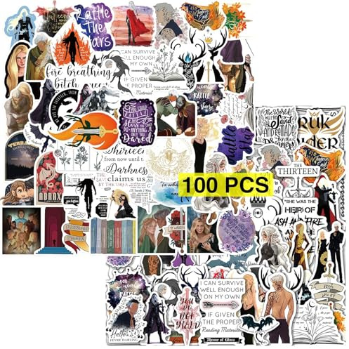 GTOTd Bookish Stickers (100Pcs) | Vinyl Waterproof Aesthetic Stickers for Teens DIY Decal Party Supplies for Water Bottle Luggage Guitar Skateboard