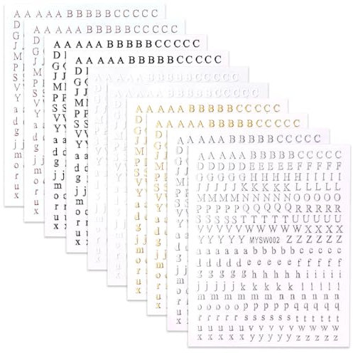 Nagelsticker Buchstaben 10 Blatt Selbstklebend Nagel Nailart Sticker Nagelaufkleber Buchstaben Nagelkunstaufkleber für Nägel Dekoration