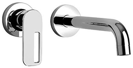 Yellowshop - Miscelatore bagno completo rubinetteria Open lavabo bidet vasca e doccia incasso ed esterno in ottone cromato flessibile inox piletta clic-clak Made in Italy (Lavabo muro senza piastra)