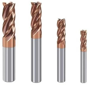 SFUSAIJVB Tungsten carbide milling cutter, 4 flute milling cutter, CNC cutter, tungsten carbide steel parts, bronze coating