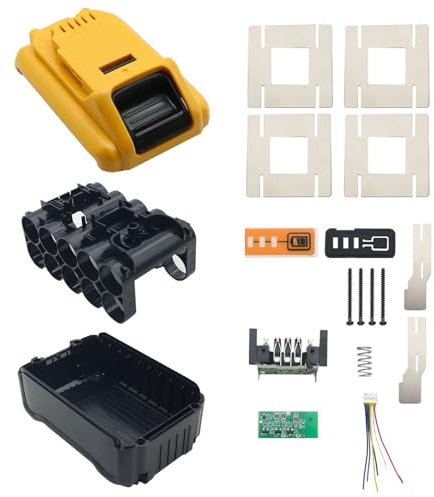 Compatible with Dewalt 20V DCB200,DCB210,DCB206,DCB208 Battery Case Replacement, Plastic Case Repair Kit Battery Cover Parts For 6A 8A 10A,10 Cell 21700