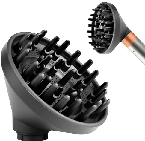 Kompatibler Diffusor-Aufsatz für Airwrap Styler, Lockenformer-Düse für HS05, HS03, HS01, Schnelltrocknungs-Styling-Tool (Grau)