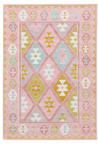 RugVista Saga Li In & Outdoor-Teppich, Rechteckig, 160 x 230 cm, Mehrfarbig | Moderne, Niedriger Stapel, Nur Handwäsche, Oeko-Tex 100, UV-beständig, Patio