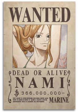 CWXBXQQ Anime-Poster mit Nami-Motiv, dekoratives Gemälde, Leinwand, Wandposter und Kunstdruck, modernes Familienschlafzimmer, Dekoration, Poster, 20 x 30 cm