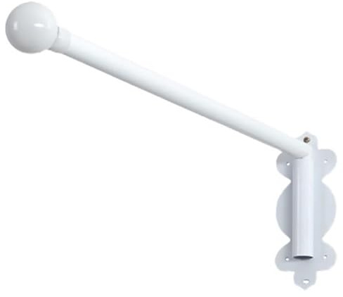 Hochleistungs-Gardinenstange Aus Eisen, Fenstervorhangstange Mit Schwenkarm, Beweglicher Fenstervorhangschienen-Präsentationsständer For Haustür, Geschäft, Küche(White,90cm/35.4IN)