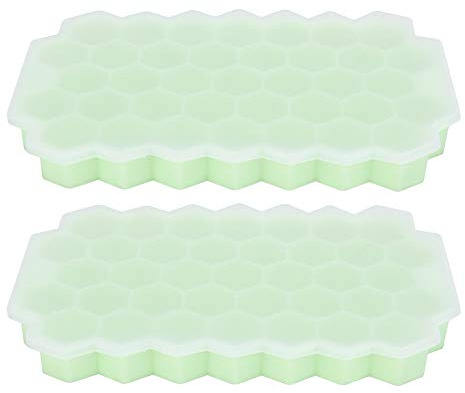 Flexible Silicone Ice Cube Trays with Lids | 37 Grids Ice for Kitchen/Cocktails/Party | Food Grade, Stackable, Easy