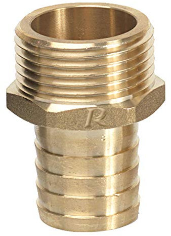 Ribimex PRR1MX25 Raccordo, Scanalato, Ottone, M, 1/25, Oro, 5x3x3 cm