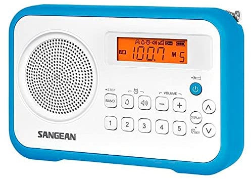 Sangean PR-D 18 - Radio Portátil, Blanco/Azul