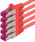 3,0 m - rouge - 5 pièces - câble réseau CAT6a (10Gb/s) S-FTP CAT 6a Lanka câble - certifié GHMT PIMF 500 MHz Cat5 Cat5e Cat6 Cat6a Cat7 pour switch, routeur, modem, Internet