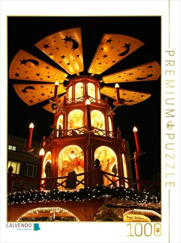CALVENDO Puzzle Weihnachtspyramide am Christkindlesmarkt, Augsburg, Deutschland | 1000 Teile Lege-Größe 48 x 64 cm Foto-Puzzle für glückliche Stunden