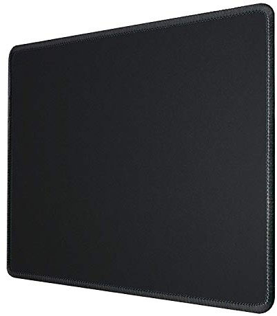 silmo Alfombrilla de ratón Ordenador M 32 x 27 cm Mouse Pad pequeña Tela, Negro, Antideslizante y silenciosa, para Gaming, Oficina, Home Office, Lavable, Enrollable, Cosida
