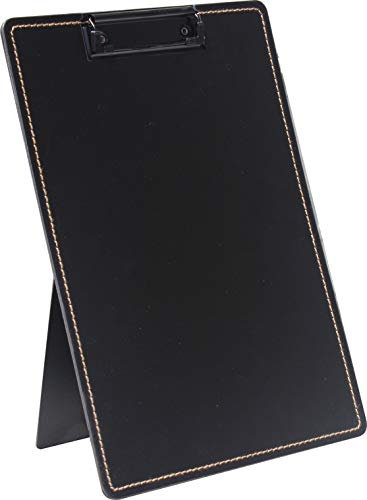 Klemmbrett Aufsteller/Dokumentenhalter/Konzepthalter, A4, genäht, aus PP, mit Klemmmechanik, mit Aufstellfunkion, Farbe: schwarz – 1 Stück