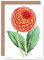 Flower Red Orange Dahlia Greeting Card With Envelope Inside Premium Quality