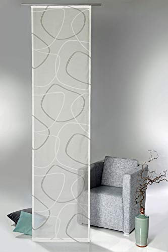 heimtexland ® Flächenvorhang Stones Abstrakt inkl. Zubehör 60x245cm Gardine Schiebegardine Natur Grau Typ595