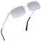 grinderPUNCH Kleine schlanke 90er beliebte neunziger rechteckige Sonnenbrille klare randlose Brille (Silberrahmen - Rauch)
