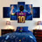Bilder 5 Teilig Leinwandbilder Bild Auf Leinwand Vlies Wandbild Kunstdruck Wanddeko Wand Wohnzimmer Wanddekoration Deko - Fußball Messi Weltmeisterschaft 200X 100 cm
