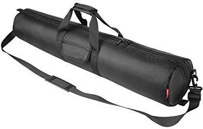 HEMMOTOP Tripod Carrying Case, 39x7in All Sides 0.4in Thick Padded Tripod Bag with Shoulder Strap and Handle, Heavy Duty Light Stand Bag with Two Zippered Pockets for Pool Cue, Speaker Stand -R10018