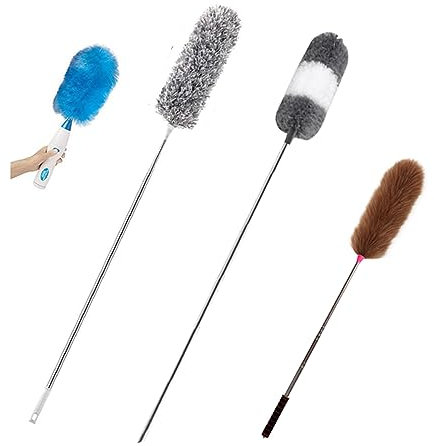 Aoligei Spolverino Elettrico Instant Duster PRO, Detergente Multifunzionale Ricaricabile, Con Testa di Ricambio e Asta di Prolunga, Persiane Pulite Ventole, Luci