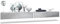 Vladon 2er-Set TV Board Lana 140, Made in Germany, Lowboards je 140 x 29 x 37 cm mit viel Stauraum, Korpus in Weiß matt, Fronten in Beton Oxid Optik | Große Farbauswahl